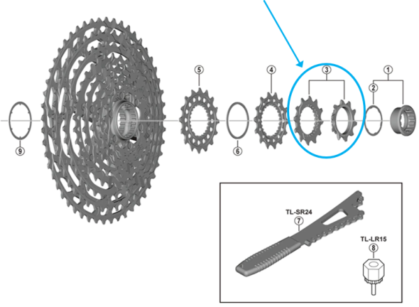 Shimano XTR CS-M9100 Zahnkranz-Set 10/12 Zähne 12-fach silber